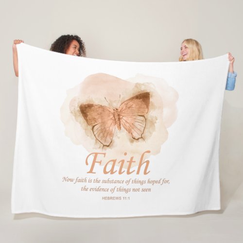 Womens Christian Bible Verse Butterfly Faith Fleece Blanket