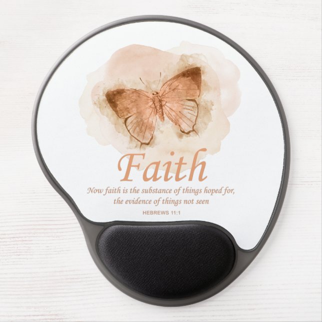 Women's Christian Bible Verse Butterfly: Faith Gel Mouse Pad (Front)