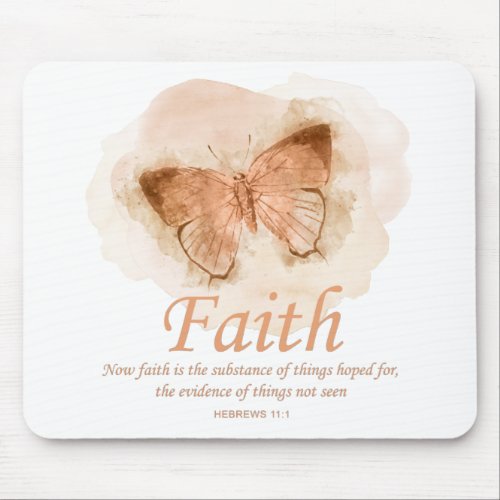 Womens Christian Bible Verse Butterfly Faith Mouse Pad