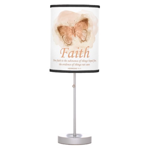 Womens Christian Bible Verse Butterfly Faith Table Lamp
