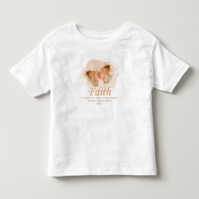 Women's Christian Bible Verse Butterfly: Faith Toddler T-shirt (Front)