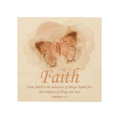 Womens Christian Bible Verse Butterfly Faith Wood Wall Art