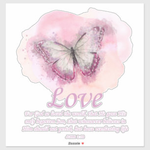 Women's Christian Bible Verse Butterfly: Love Sticker