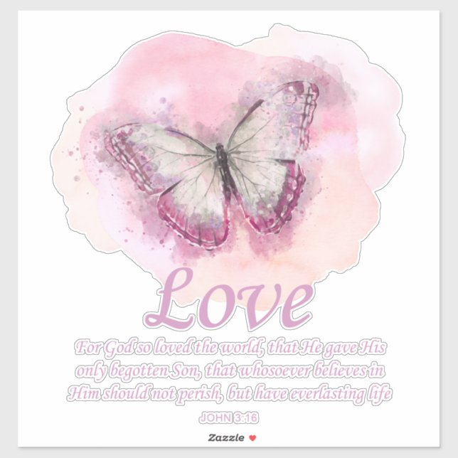 Women's Christian Bible Verse Butterfly: Love Sticker (Sheet)
