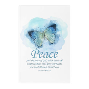 Women's Christian Bible Verse Butterfly: Peace Acrylic Print