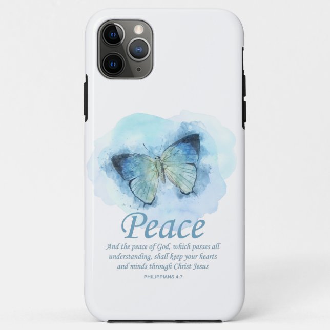 Women's Christian Bible Verse Butterfly: Peace Case-Mate iPhone Case (Back)