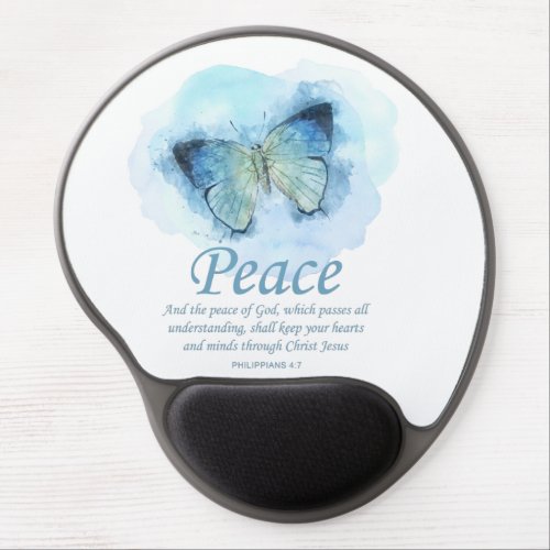 Womens Christian Bible Verse Butterfly Peace Gel Mouse Pad