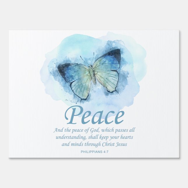 Women's Christian Bible Verse Butterfly: Peace Sign (Front)
