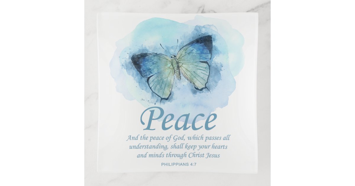Women's Christian Bible Verse Butterfly: Peace Trinket Tray