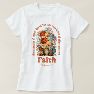 Womens Christian Boho Faith Wildflower T-Shirt