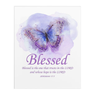 Womens Christian Butterfly Verse Blessed Acrylic Print