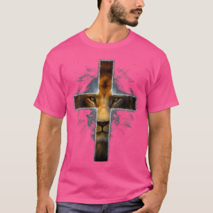 Womens Christian Jesus Lion Of Tribe Judah Cross G T-Shirt