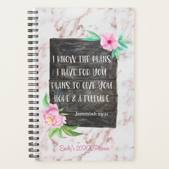 Women's Christian Marble 20XX Planner (Front)