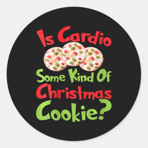 Womens Christmas Cookie Cardio Ugly Christmas Swea Classic Round Sticker