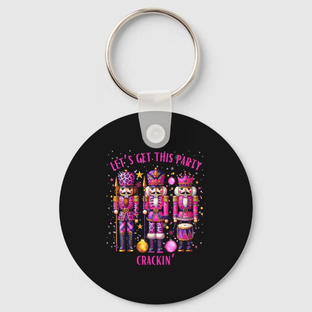 Womens Christmas Crushing It Nutcracker - Funny Re Keychain (Front)