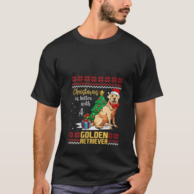 Womens Christmas Is Better With A Golden Retriever T-Shirt (Front)