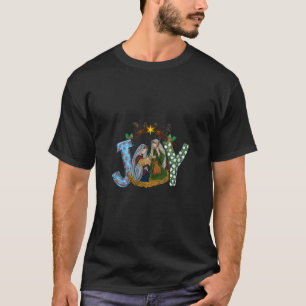 Womens Christmas Joy Baby Jesus Religious Nativity T-Shirt