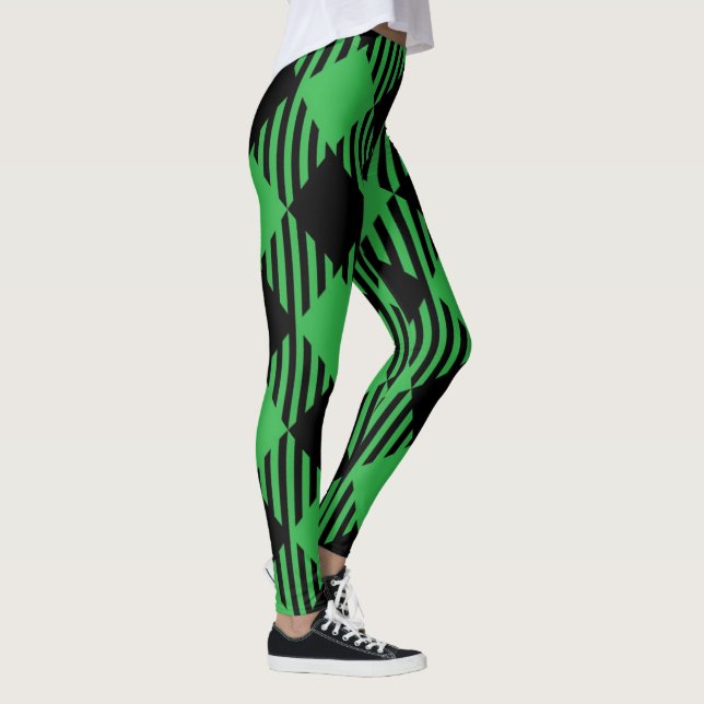 Women's Christmas Plaid Leggings - Tartan Holiday  (Right)