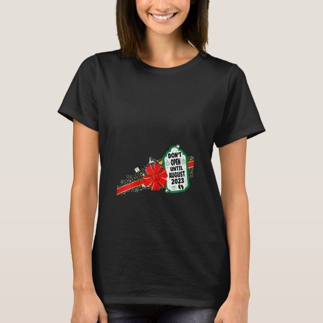 Womens Christmas Pregnancy Announcement Grandparen T-Shirt (Front)