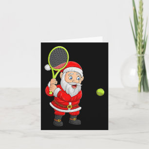 Womens Christmas Santa Playing Tennis Xmas Funny S Card