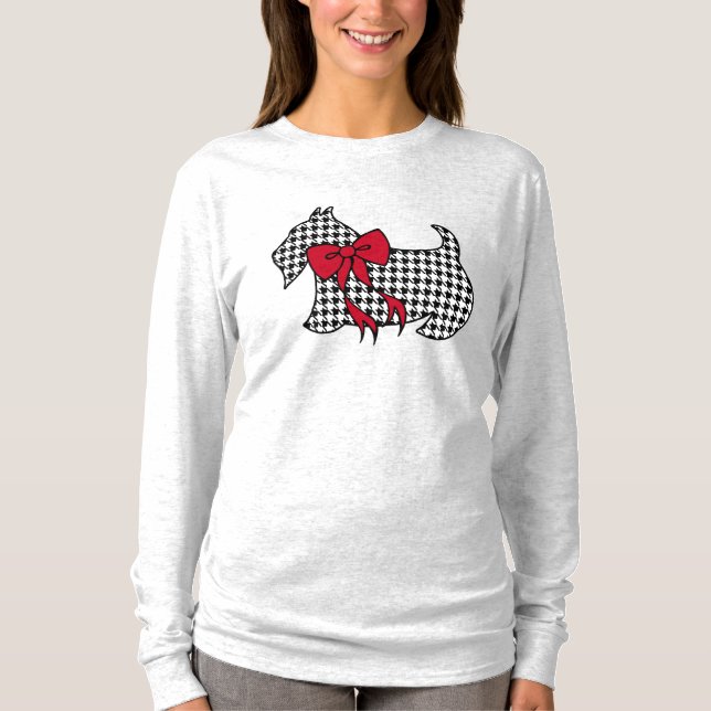 Women's Christmas Scottish Terrier Top T-Shirt (Front)