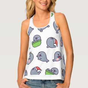 Women's Christmas Seal Holiday Joy Tank Top