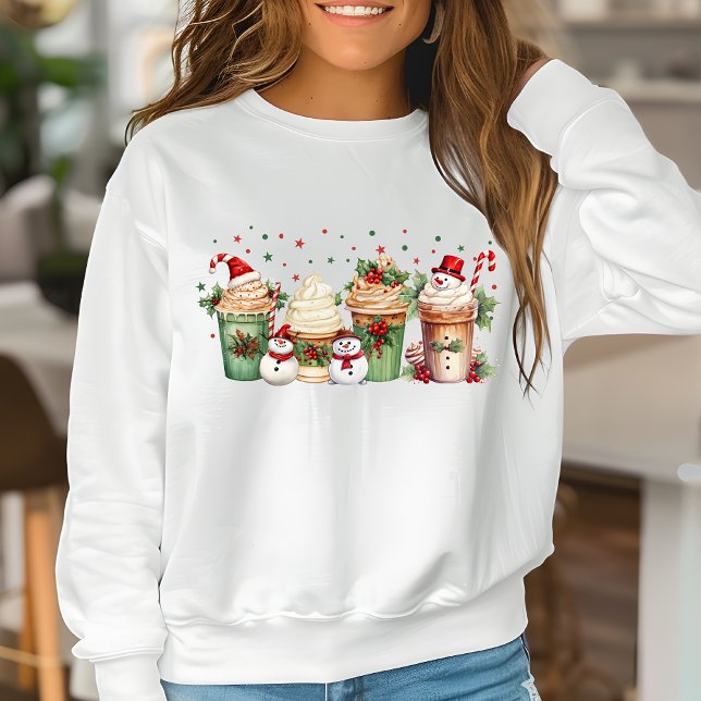Women's Christmas Snowman Coffee Christmas Sweatshirt (Creator Uploaded)