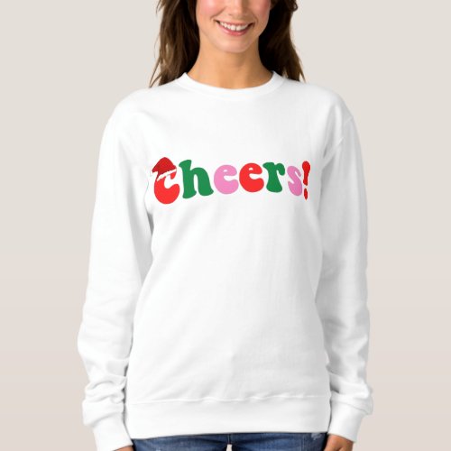 Womens Christmas Sweatshirt Retro Font Xmas 