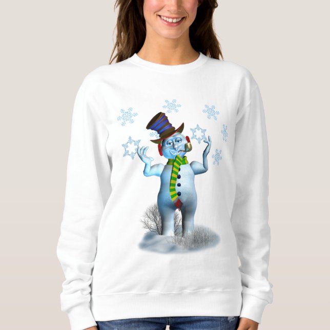 Women's Christmas Sweatshirt with Snowman (Front)