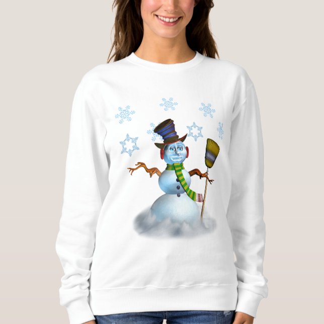 Women's Christmas Sweatshirt with Snowman (Front)