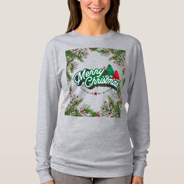 womens christmas t shirt (Front)