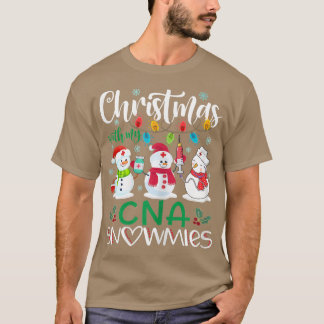 Womens Christmas With My CNA Snowmies Nurse Stetho T-Shirt