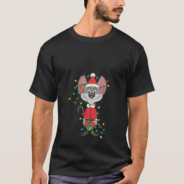 Womens Chuck E Cheese Christmas Light Decorations  T-Shirt (Front)