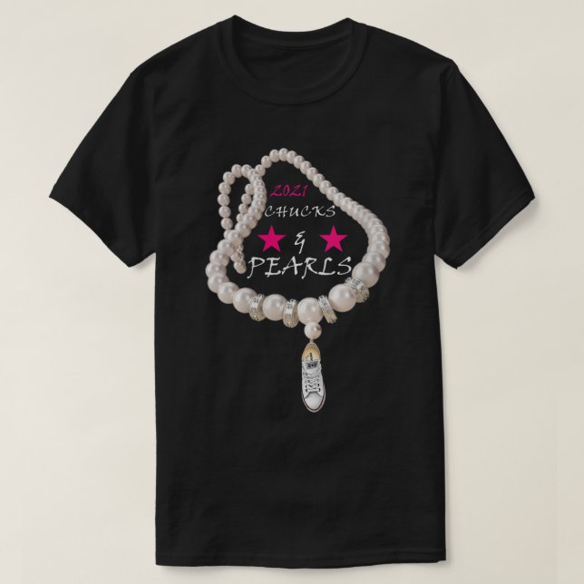 Womens Chucks  Pearls Kamala Converse Women girls  T-Shirt (Design Front)
