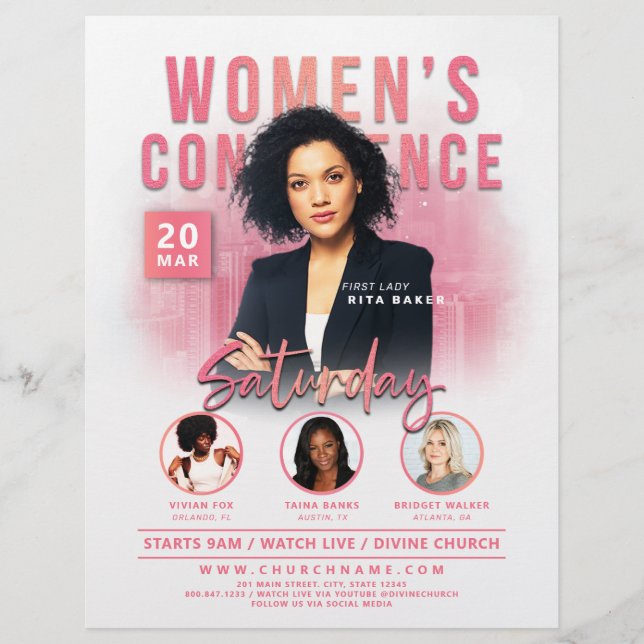 Women's Church Conference Service Pink City   Flyer (Front)