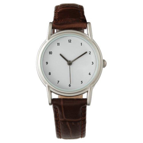 Womens Classic Brown Leather Strap Watch Add Own