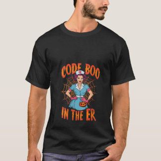 Womens Code Boo In The Er Crew Funny Ghost Hallowe T-Shirt