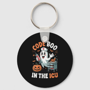 Womens Code Boo In The Icu Funny Medical Halloween Keychain