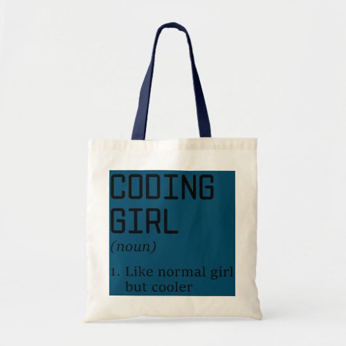 Womens Coding Girl Definition Noun Software Tote Bag