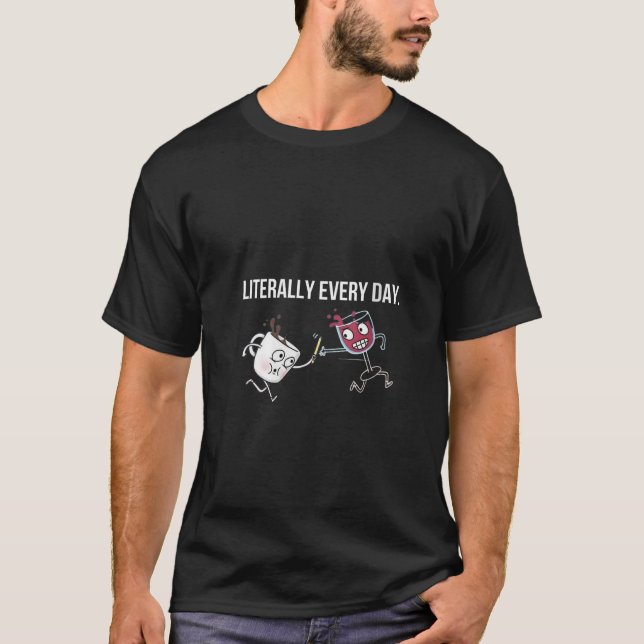 Womens Coffee AM Wine PM Relay Race Mom Literally  T-Shirt (Front)