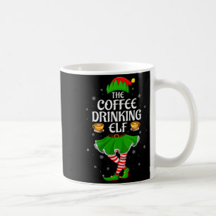 Womens Coffee Drinking Elf Christmas Girls Women E Coffee Mug