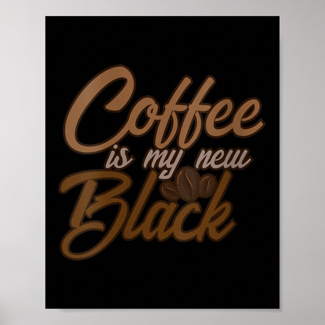 Womens Coffee Is My New Black Coffee Lover Funny Q Poster (Front)