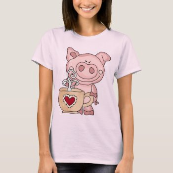 Women's Coffee Pig Tie Dye T-shirt by ThePigPen at Zazzle
