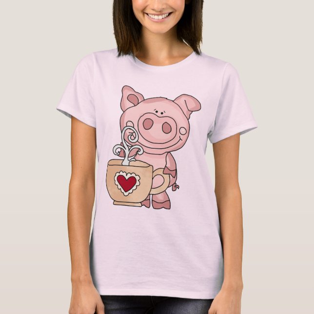 Women's Coffee Pig Tie Dye T-Shirt (Front)