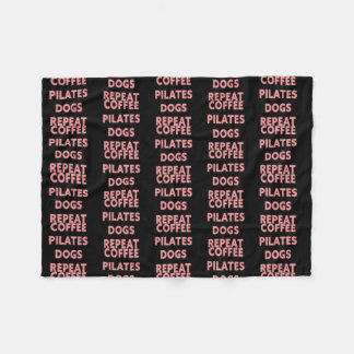 Womens Coffee Pilates Dogs Repeat Fleece Blanket