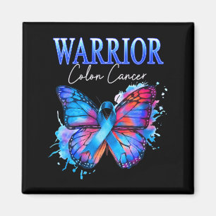 Womens colon cancer awareness warrior survivor blu magnet