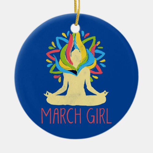 Womens Color Mandala Meditation Birth Born Month Ceramic Ornament
