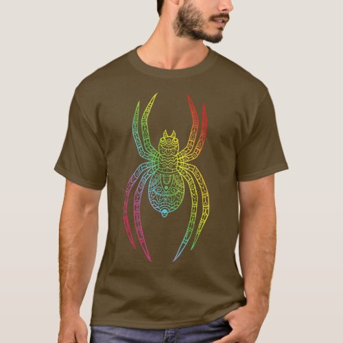 Womens Colored Spider VNeck  T_Shirt