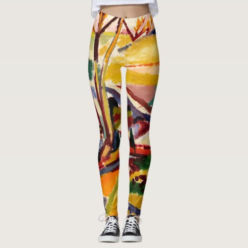 Womens Colorful Trendy Abstract Painting  Leggings