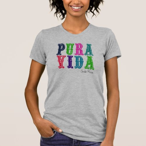 Womens Colorful Vida Costa Rica T_shirt